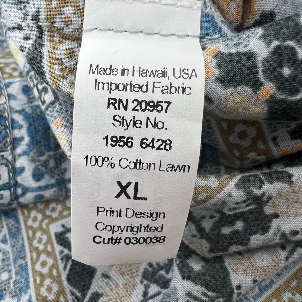 Tori Richard Mens Hawaiian Button Up Shirt 100% Cotton Size XL Bandana Print - Picture 6 of 8